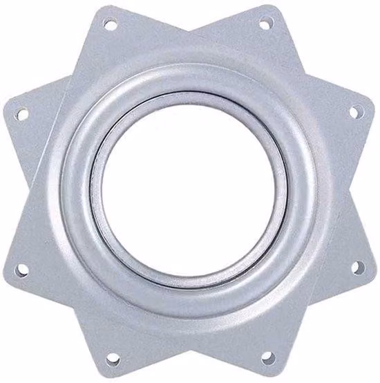 Uniqoos® Piastra girevole quadrata in acciaio, 9,5 x 9,5 cm, con cuscinetti a sfera – zincata, rotazione a 360°, capacità di carico 30 kg, ideale per mobili e cucina
