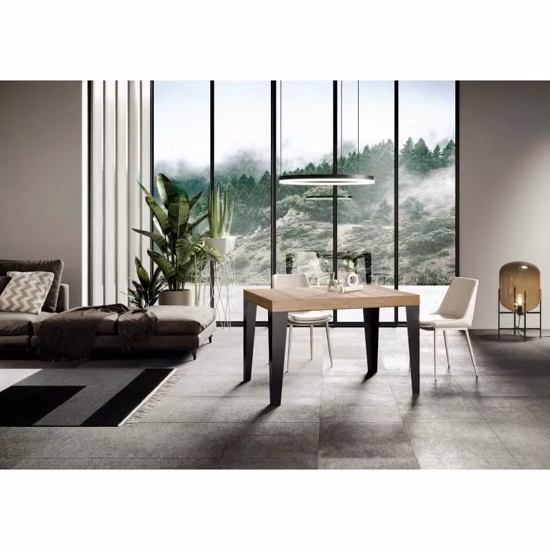 Tavolo allungabile ITAMOBY Flame Premium in Quercia Natura con telaio Antracite L: 120-380 cm, P: 90 cm – 2