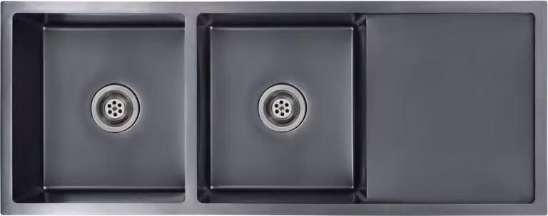 Lavello da Cucina Lavorato a Mano Nero in Acciaio Inox