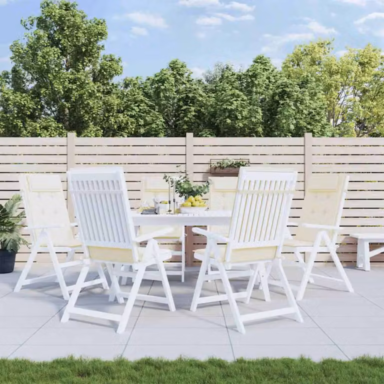Set di 6 cuscini per sedia con schienale alto vidaXL in tessuto Oxford beige, impermeabili e traspiranti