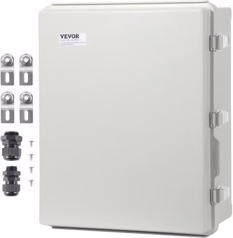 Scatola di giunzione elettrica VEVOR per esterni in acciaio inossidabile, impermeabile IP67, colore grigio, L: 53 cm, P: 43 cm, H: 20 cm