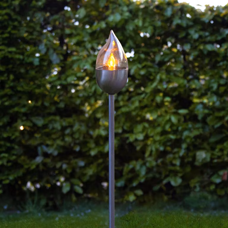 Torcia solare a LED 'Olympus', acciaio inox, 8, 5x110 cm