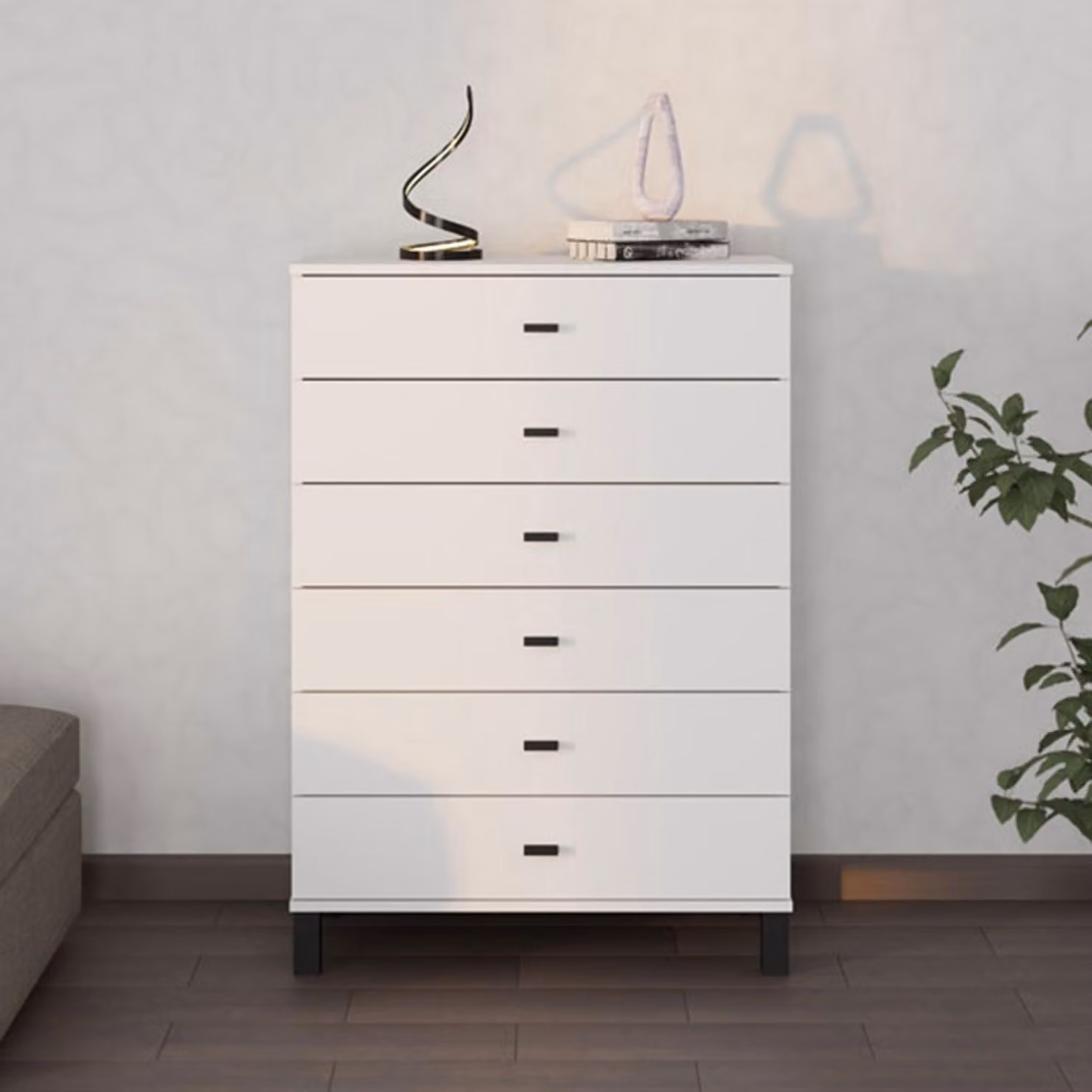 Otaval - Credenza, 77x35x78h cm Bianco, un Ripiano