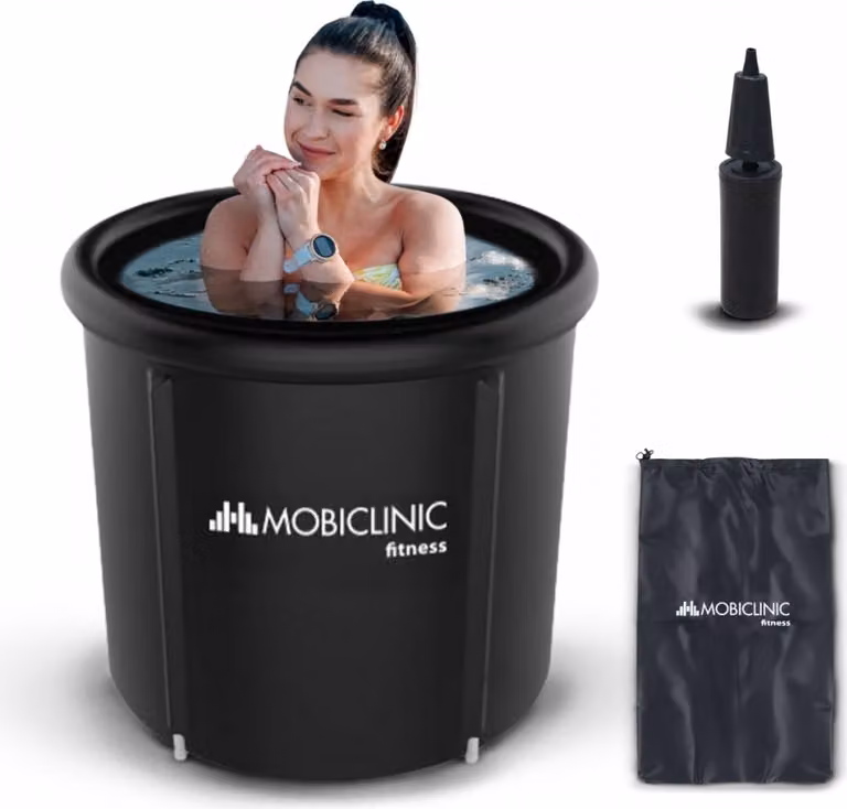 Mobiclinic Bagno di ghiaccio 350L Recupero muscolare per atleti 83x83x75cm Artic Portable Dual Therapy Transport Bag Cuscino gonfiabile e coperchio
