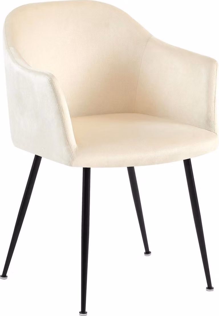 Poltrona da pranzo - Poltrona in velluto - Elevato comfort di seduta, design senza tempo | Colore: crema