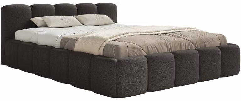 Selsey Cloudy Low – Letto imbottito 120x200 cm, ciniglia grafite