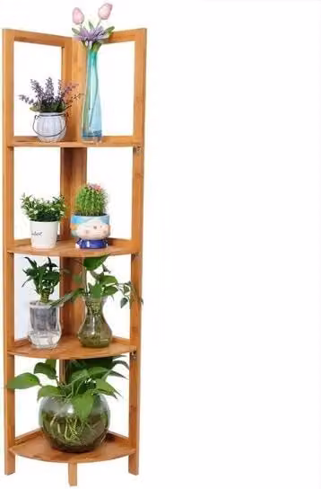 Organizzatore multifunzionale da angolo BricoBravo in bamboo marrone, H 120 x L 27 x P 27 cm