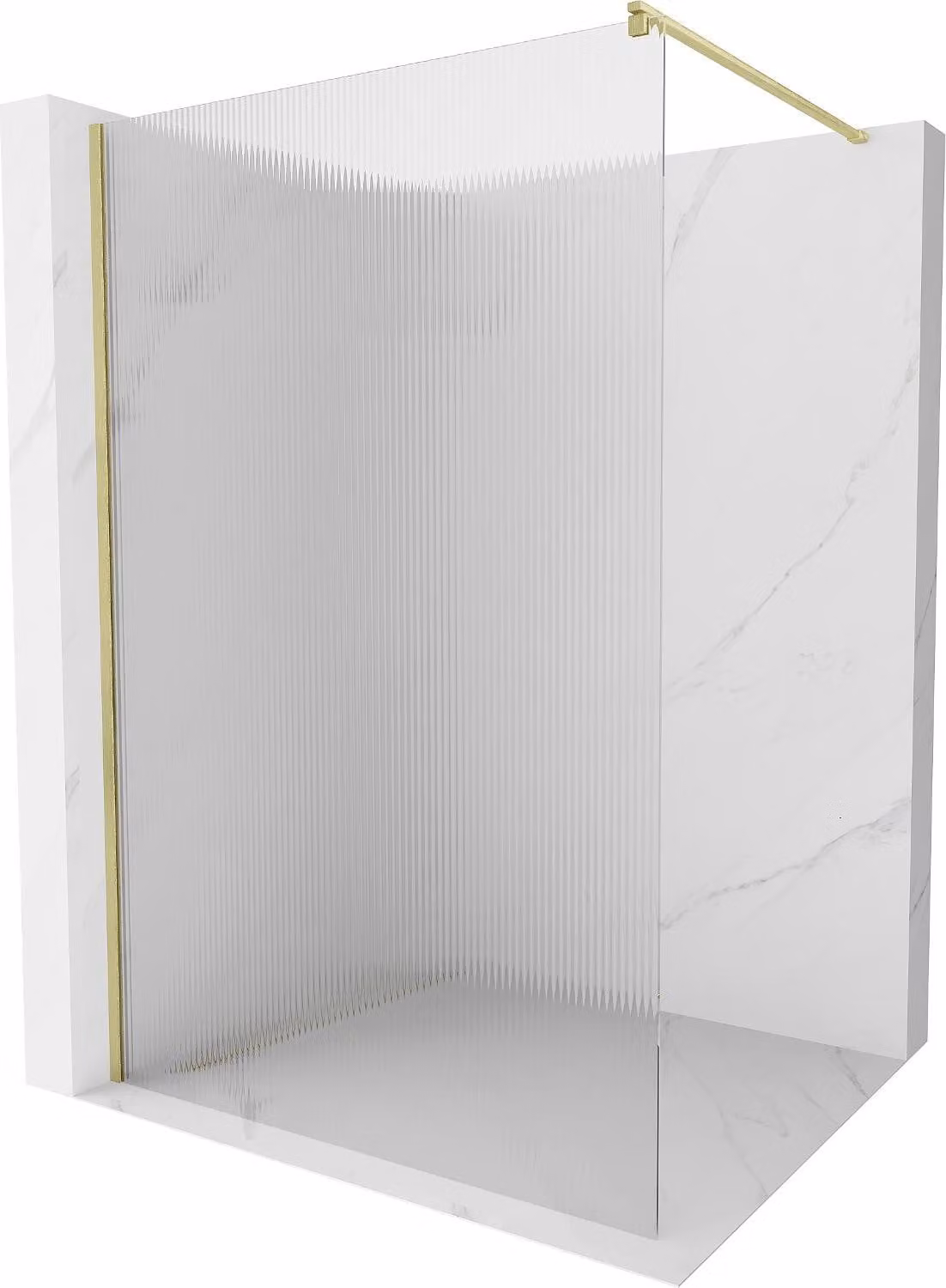 Mexen Kioto parete doccia Walk-in 80 x 200 cm, strisce 8 mm, oro spazzolato - 800-080-101-55-09