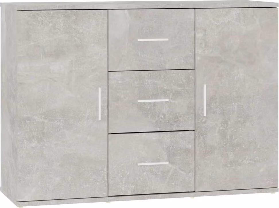 Credenza Grigio Cemento 91x29,5x65 cm in Legno Multistrato