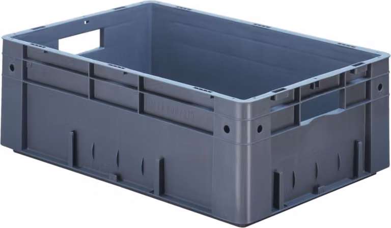 LA-KA-PE Contenitore impilabile per il trasporto L600xL400xH210mm - VTK 600/210-0 GRIGIO