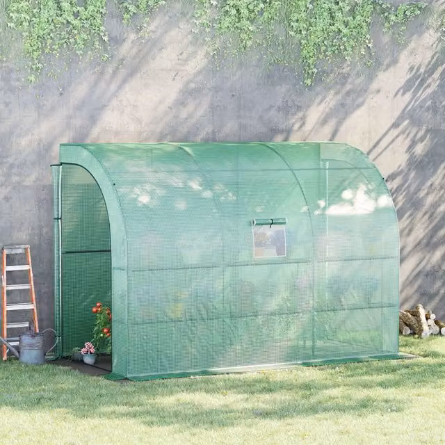 Serra da giardino REDOM in plastica verde con ripiani L: 300 cm, P: 150 cm, H: 213 cm