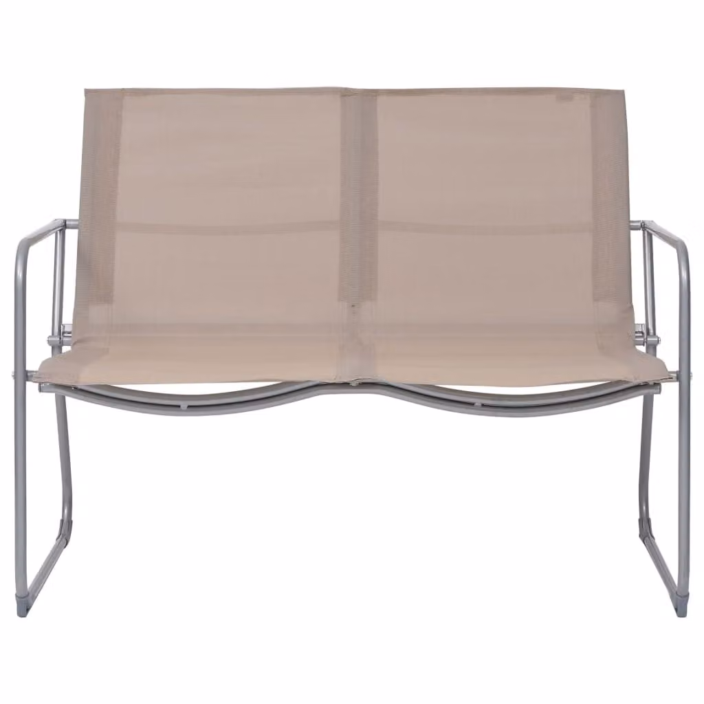 Set Divano da Giardino 4 pz in Tessuto e Acciaio Grigio Talpa