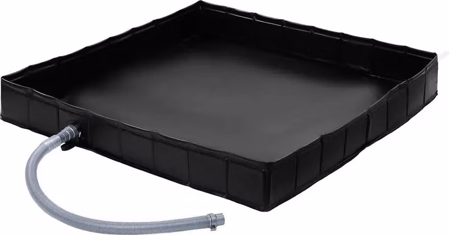 Piatto doccia da campeggio, portatile e pieghevole, design igienico, nero