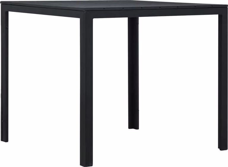 Maison Exclusive - Tavolino nero, 78x78x74 cm, aspetto legno, realizzato in HDPE