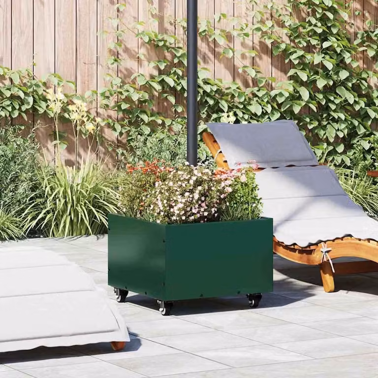 Maison Exclusive - Portaombrelli, 11,75 kg, verde, acciaio, forma quadrata