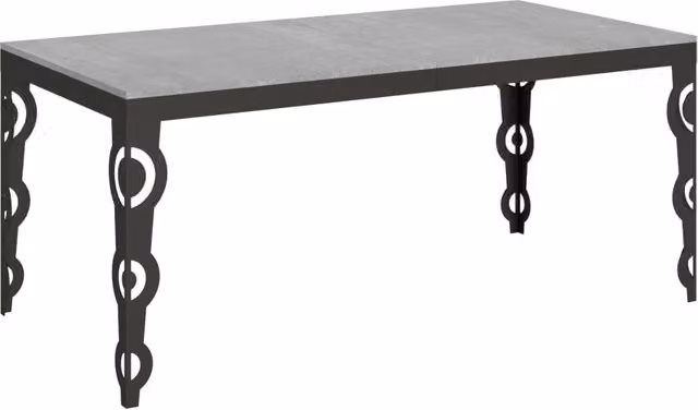 Tavolo allungabile moderno Itamoby Evolution in cemento con telaio in metallo antracite L/P/H: 90 x 180/440 x 77 cm