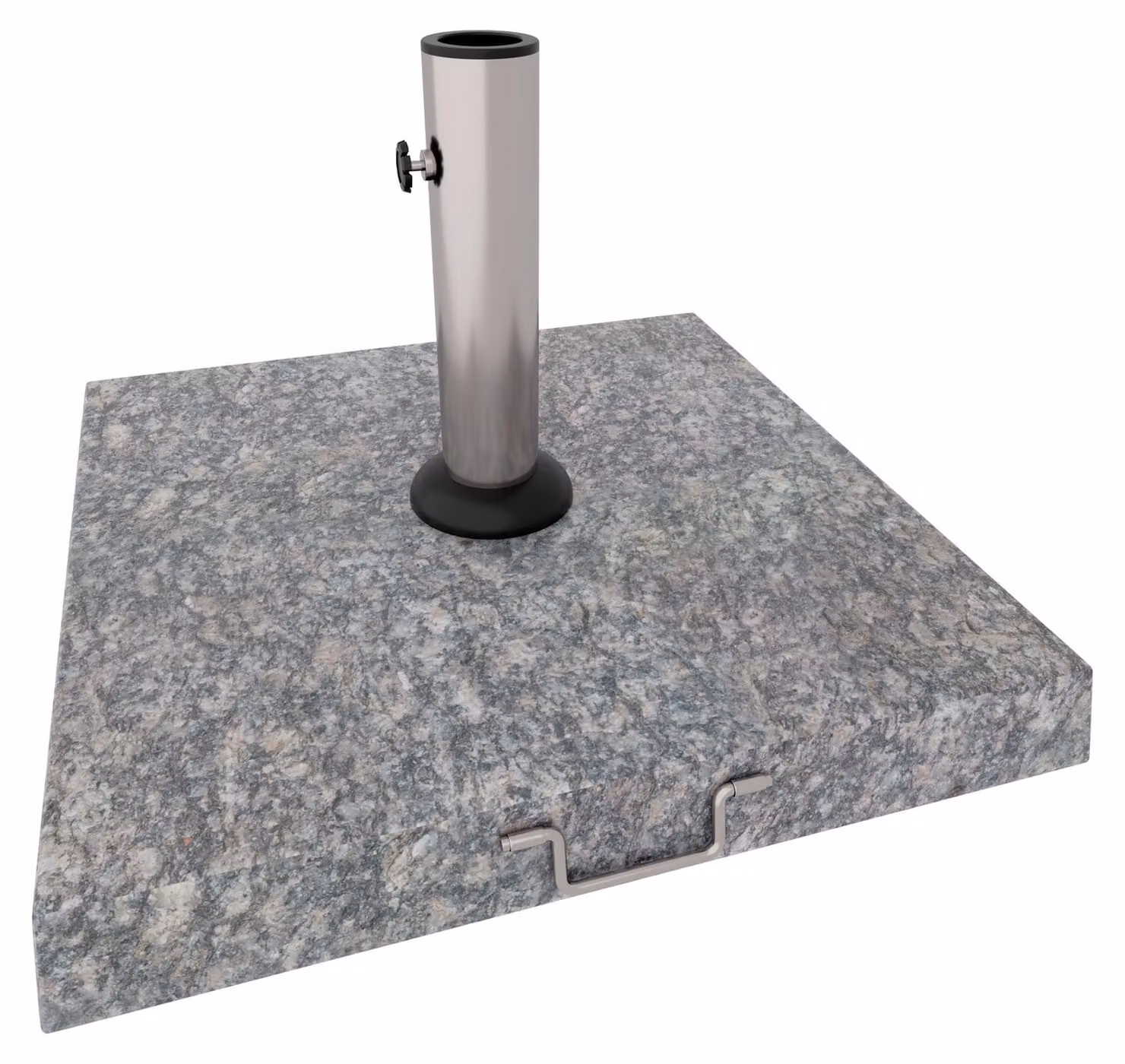 Gravita - Base per Ombrellone da Giardino Quadrato 45x45 cm 35 Kg in Pietra con Ruote Grigio