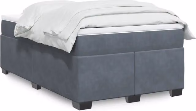 Giroletto a Molle con Materasso Grigio Scuro 120x190 cm Velluto 3285270