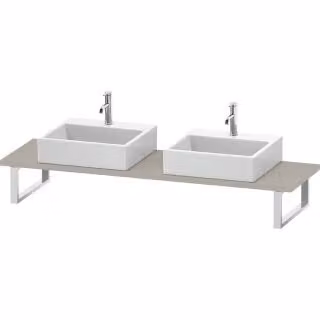Consolle Duravit DuraStyle 80-200x48cm, 2 fori, spessore 3cm, grigio scuro