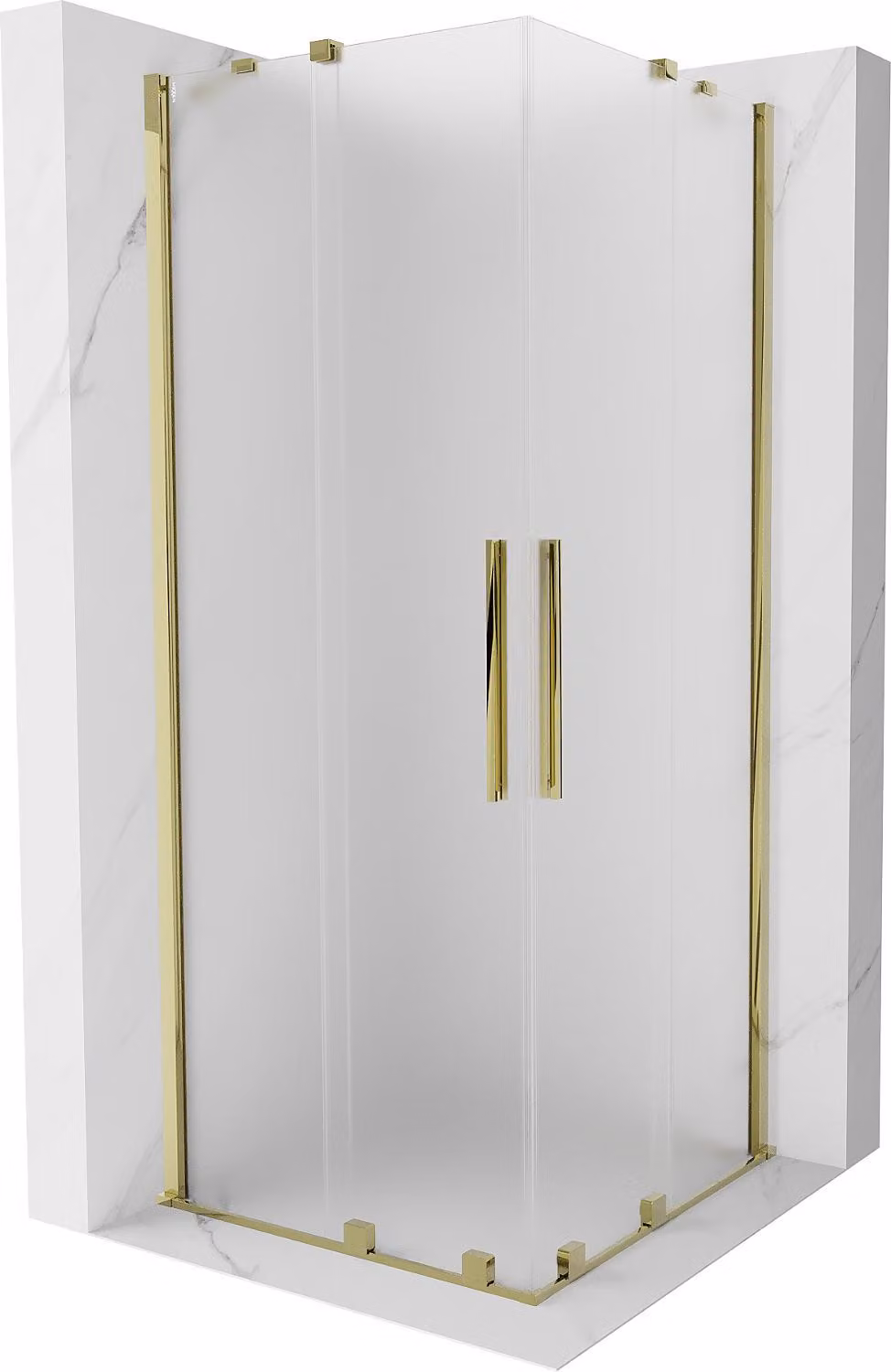 Mexen Velar Duo cabina doccia scorrevole 90 x 90 cm, gelo, oro - 871-090-090-32-50