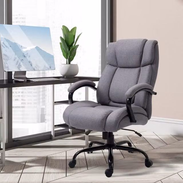 Sedia da ufficio ergonomica grigio chiaro, portata 220 kg