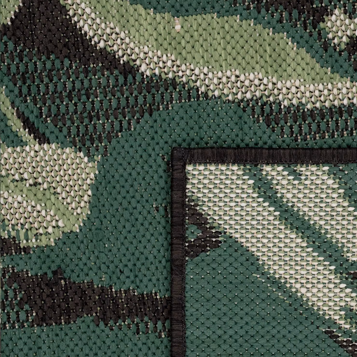 Tappeto Ostenza per interni ed esterni nero con motivo floreale moderno L: 150 cm, P: 80 cm – 2