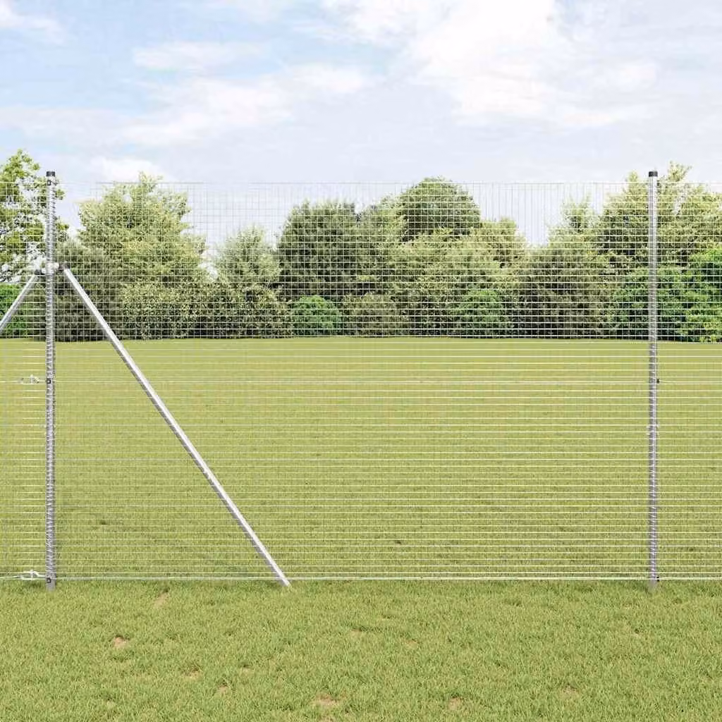 Maison Exclusive - Palo della recinzione Argento 25 x 1,5 m (25 x 25 mm rete)
