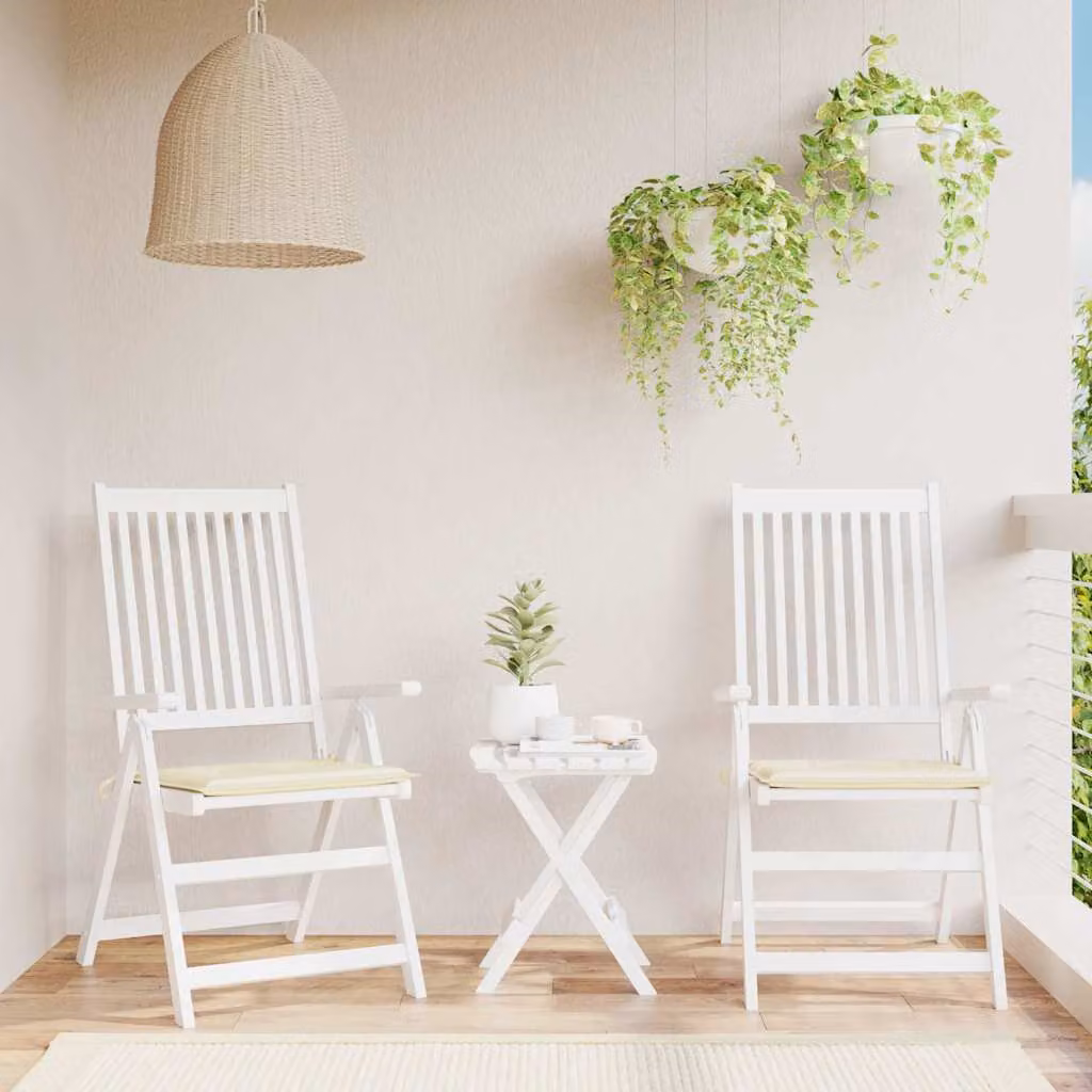 Set di 2 cuscini per sedia vidaXL in tessuto Oxford beige, traspiranti e idrorepellenti, L/P/H: 40 x 40 x 3 cm