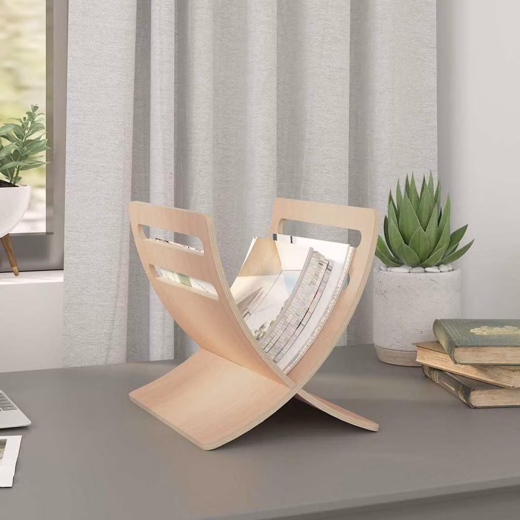 vidaXL Portariviste da Pavimento in Legno di Pino Colore Naturale Beige