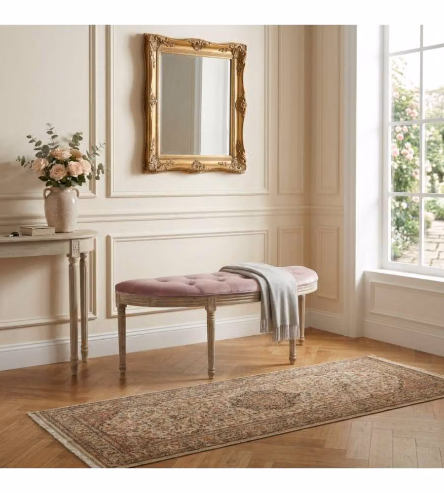 Cosma Panca Margi in Velluto Rosa 125x45x48 cm - Seduta Interna Elegante