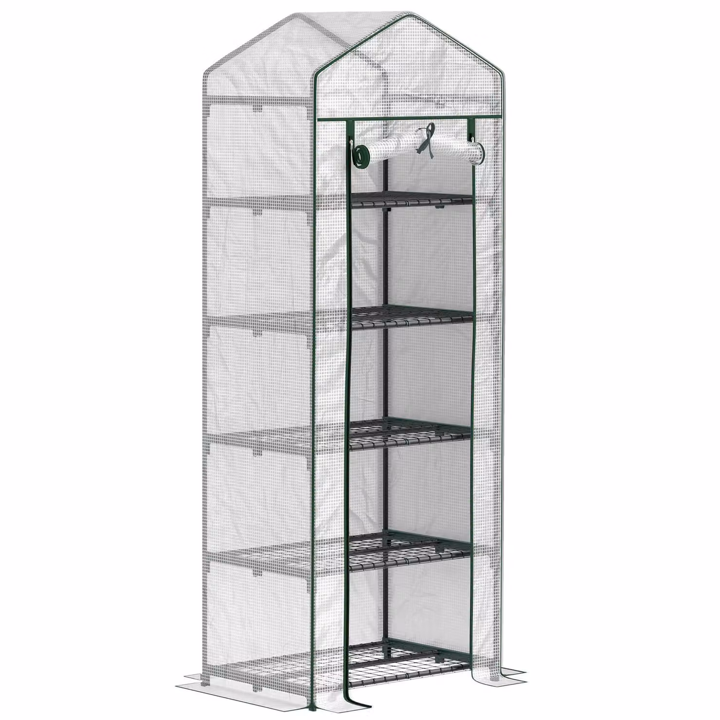 Serra Fortuna Lai con porta scorrevole, ripiani, serra in acciaio resistente all'inverno, serra per balcone, giardino, serra per pomodori 69 x 49 x 193 cm, serra per pomodori, ortaggi, fiori, bianco