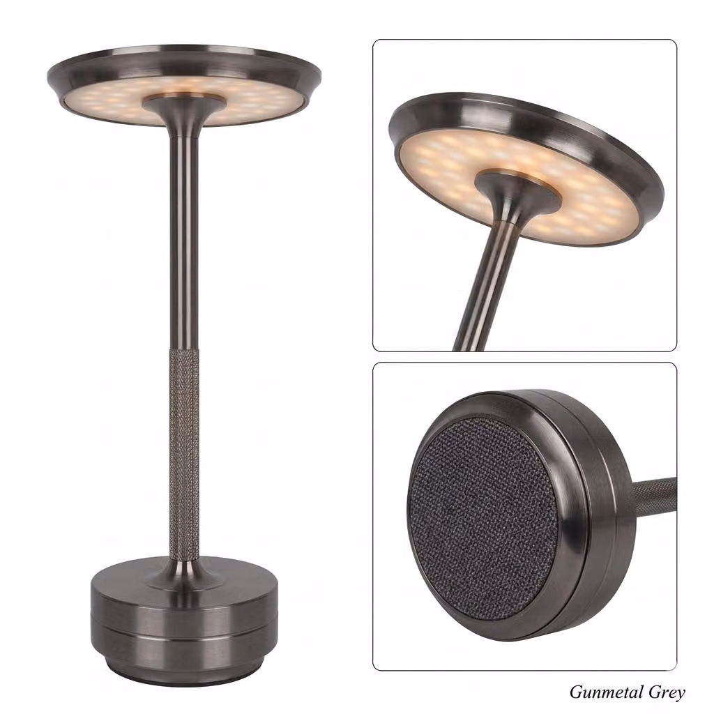 Lampada da tavolo senza fili da 28 cm con batteria ricaricabile, 3 modalità di colore, intensità regolabile, USB, luce notturna ricaricabile da 3000 mAh per ristoranti, camere da letto, feste, campeggio, bar