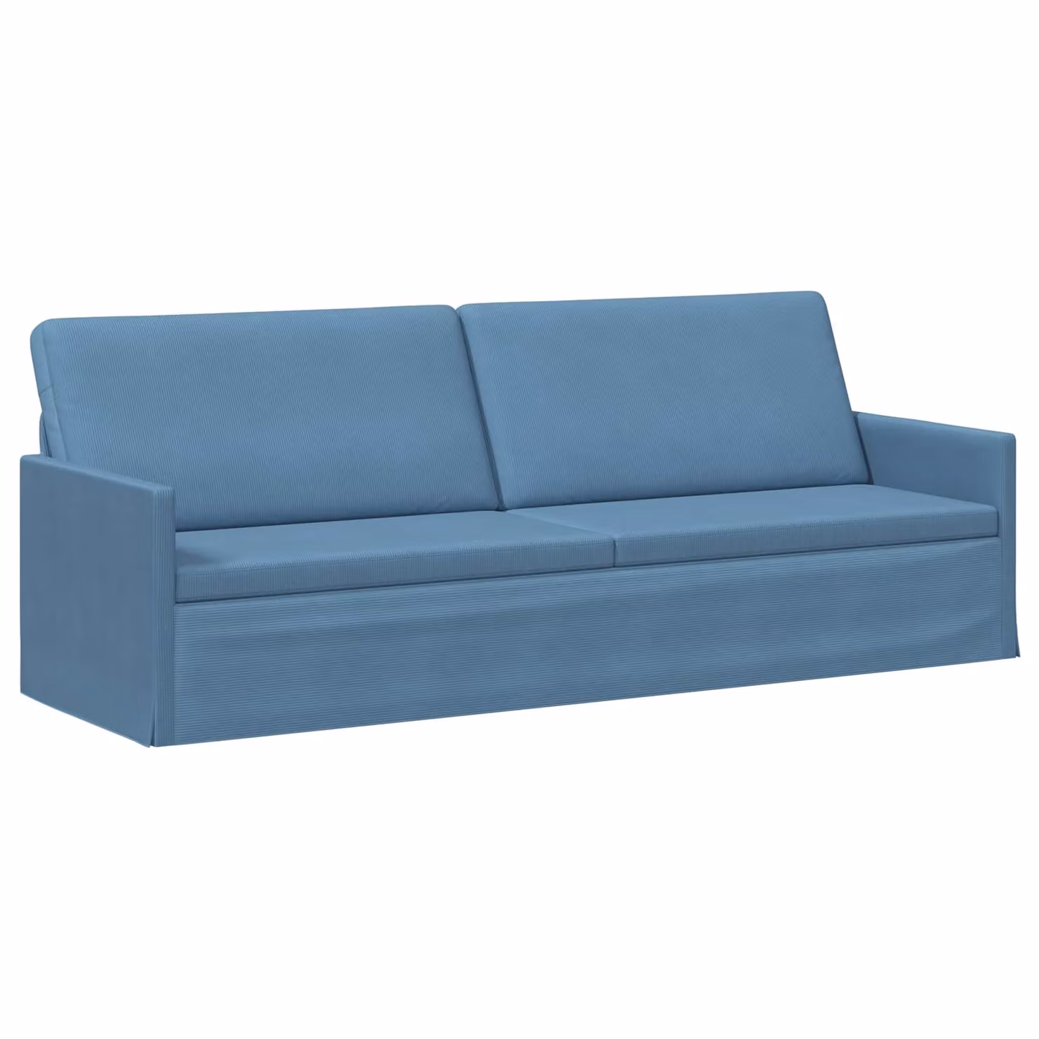 vidaXL Divano a 3 posti moderno in tessuto a coste blu con struttura in metallo L: 220 cm, P: 81 cm, H: 82 cm