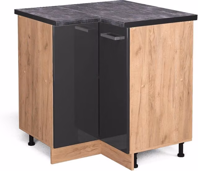 Mobile ad angolo cucina R-Line Antracite lucido/Rovere dorato 75.6 cm, PL Antracite Vicco