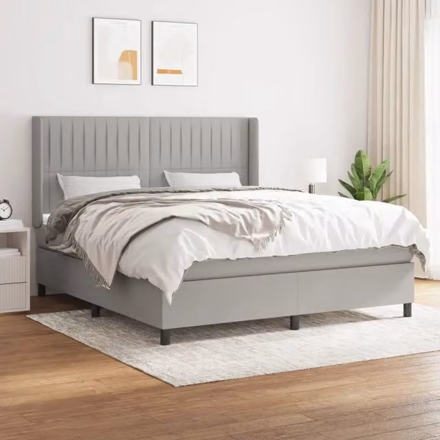 Letto Ibrido con Giroletto a Molle e Materasso vidaXL, Grigio e Bianco, L/P/H: 160 x 200 x 25 cm – 1
