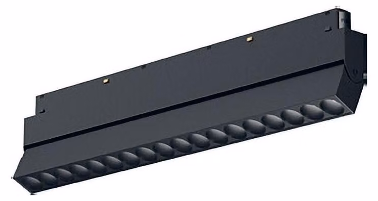 Modulo LED 18W 48V Orientabile 3000K Non Dimmerabile per Binario Magnetico - Gealuce GFA1311 - Struttura in Alluminio Nero
