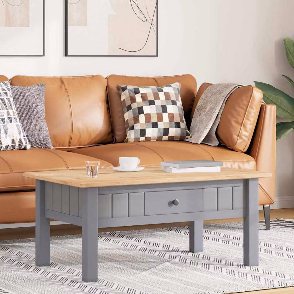 Maison Exclusive - Tavolino Salotto Grigio 100x60x43,5cm Pino Massello Panama Range