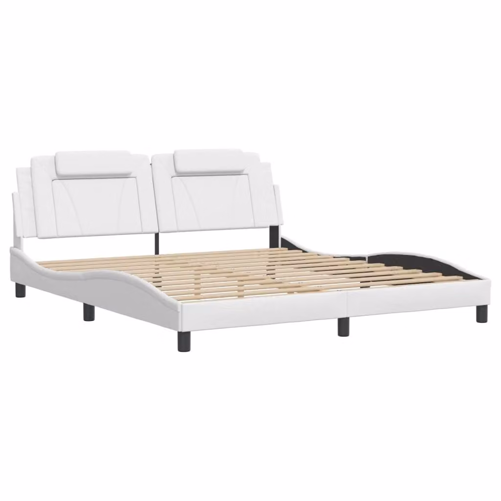 Giroletto Viana senza Materasso Bianco 180x200 cm in Pelle finta