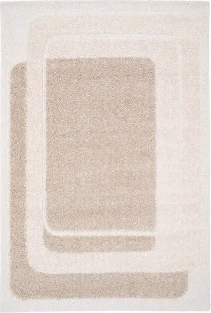 Tappeto da interno con motivo grafico beige e crema