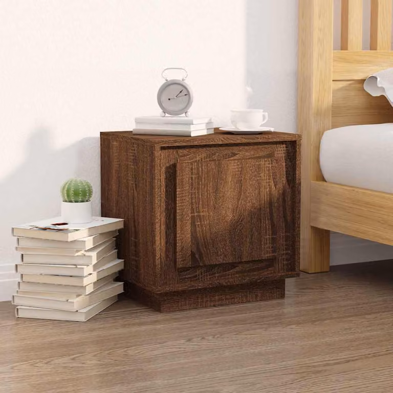 Comodino vidaXL in Legno Multistrato e MDF, Colore Marrone, L 44 cm x P 35 cm x H 45 cm