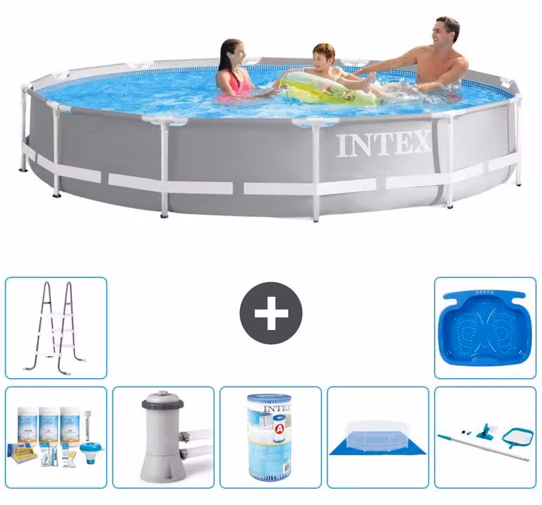 Struttura per piscina a forma di prisma - 366x76 cm - composta da 8 elementi - modello S41933