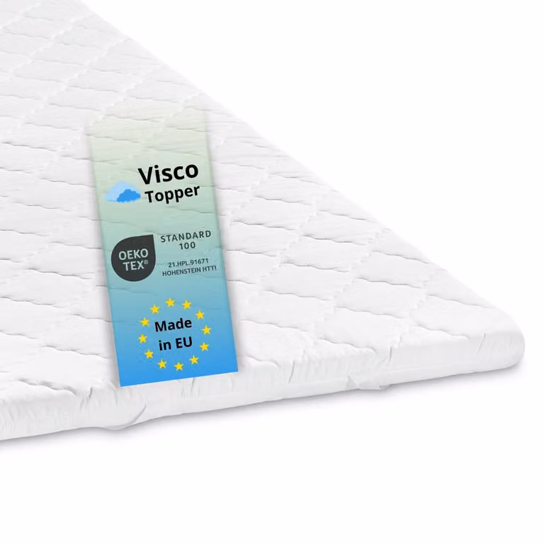topper ergonomico in visco-schiuma, 100 x 200 cm, per tutti i materassi, Bodyprotect