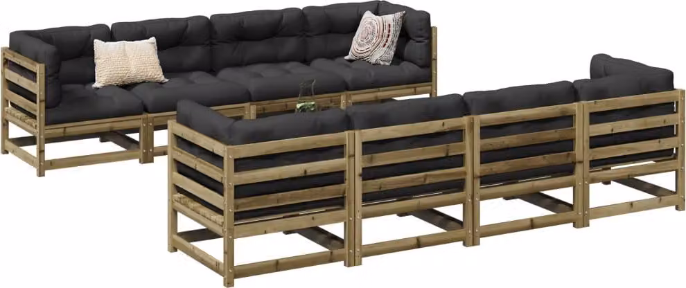 Maison Exclusive - Set da giardino da 9 pezzi in legno di pino trattato