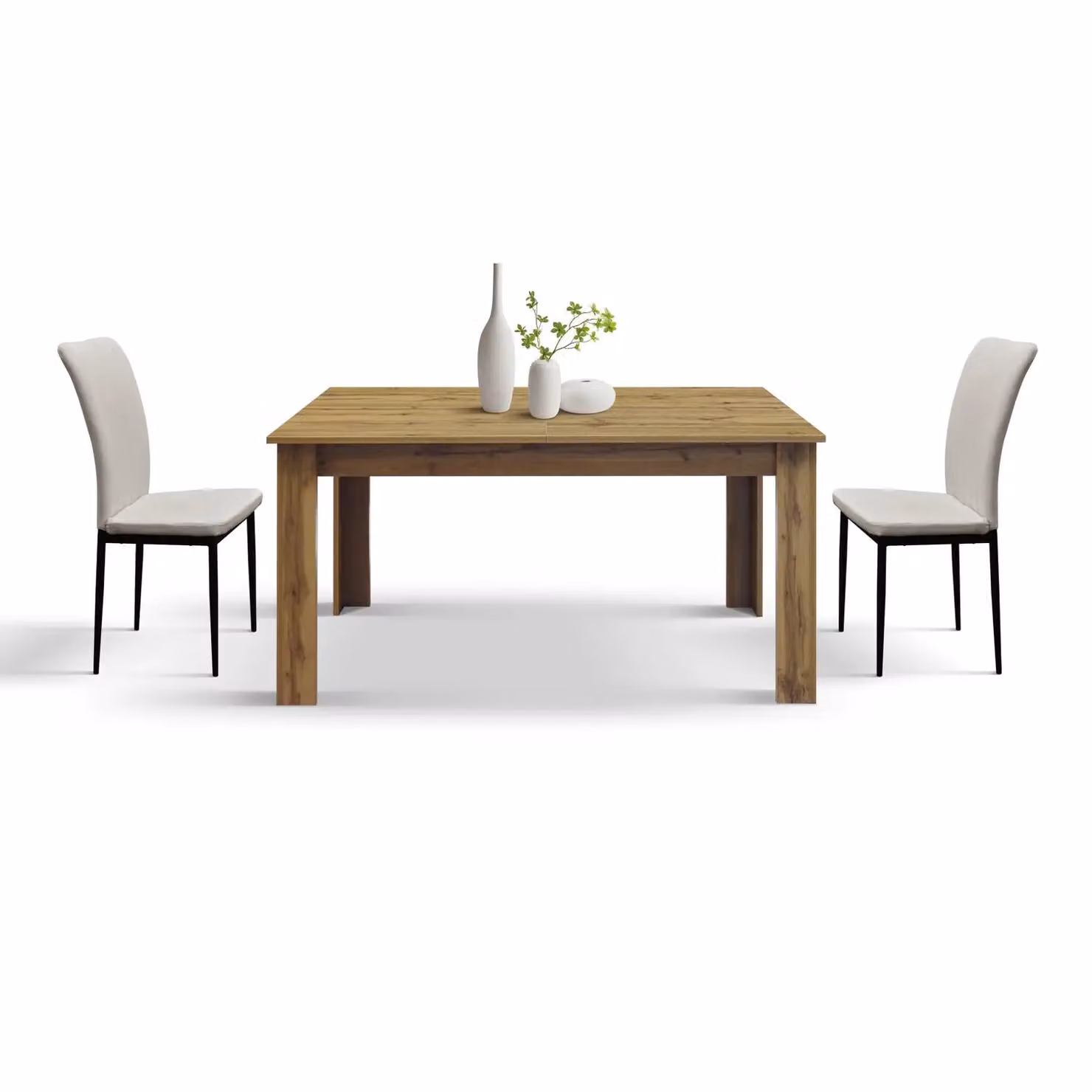 Tavolo ZAGABRIA in legno, finitura rovere rustico, allungabile 120×80 cm – 160×80 cm