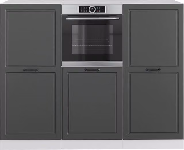 Cucina componibile lineare Vicco R-Line in stile rustico, colore Antracite e Bianco, larghezza 180 cm (senza piano di lavoro) – 1