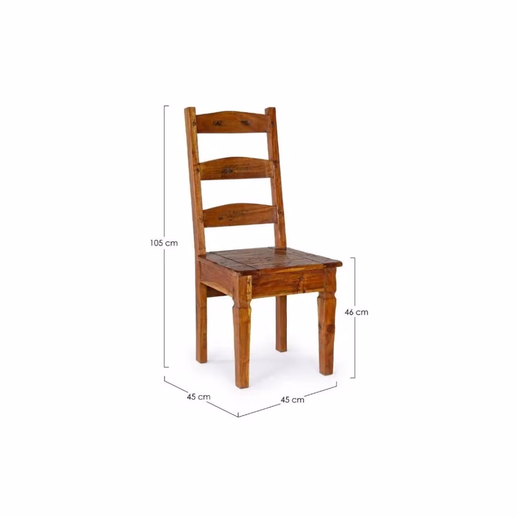 Sedia Bizzotto in legno di acacia rustica anticata marrone per giardino H: 105 cm, L: 46 cm, P: 45 cm – 2