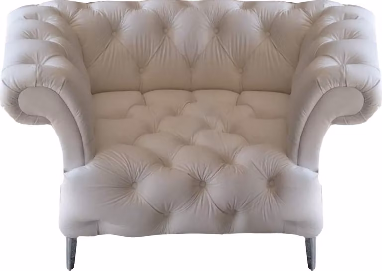 Sessel Weiß Chesterfield Polstermöbel Leder Sitz Modern Einrichtung Möbel