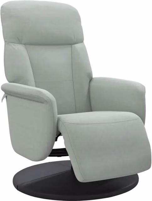 Poltrona Relax Reclinabile con Poggiapiedi in Velluto Grigio con Base Girevole a 360 Gradi