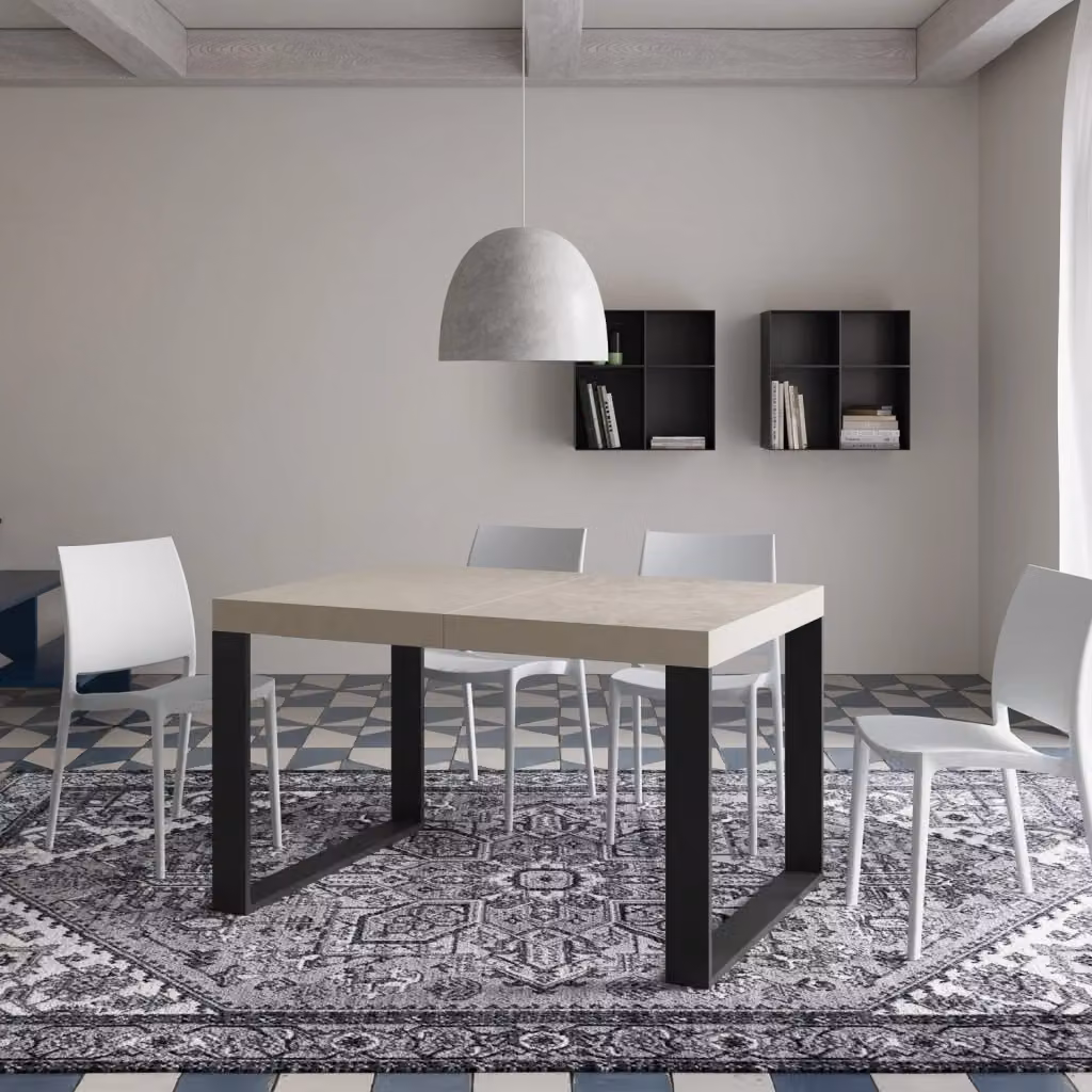 Tavolo allungabile Tekno Bs Com color cashmere con gambe antracite L/P: 140 x 90 cm, estensibile fino a 400 cm – 2