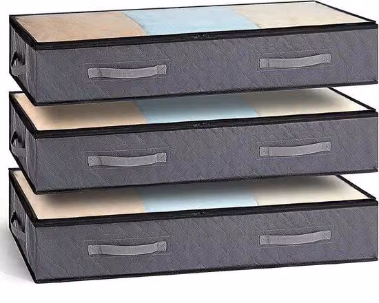 Contenitore da posizionare sotto il letto con coperchio - 3 pezzi, 90 litri.